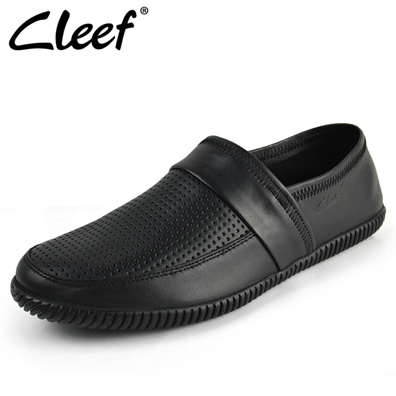 Free Shipping 2014 Men's New Summer Flat Leather Cut Holes Design Leather Shoes Business Shoes