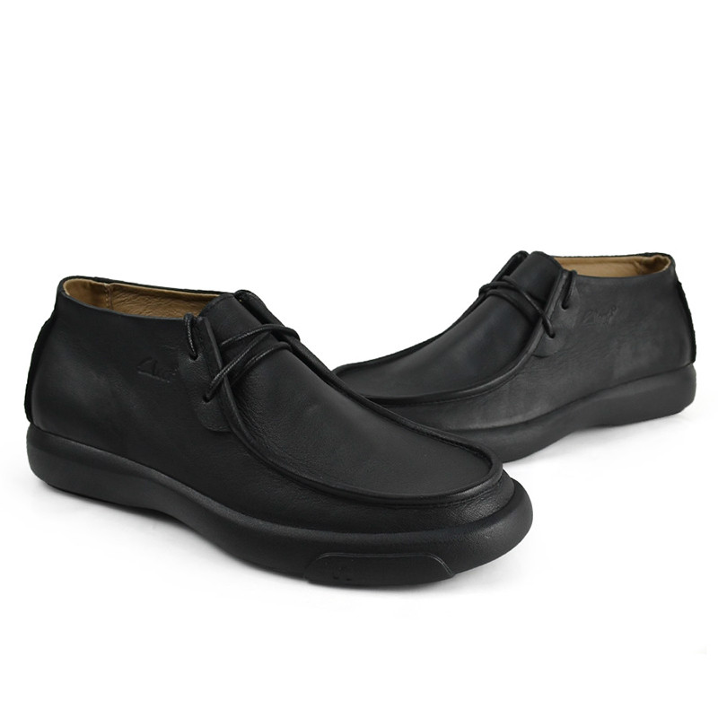 British style simple leather men's casual shoes