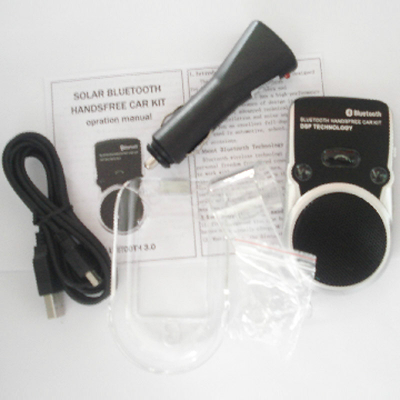 2014 free shipping Universal Solar car MP3 bluetooth hands-free - FM84