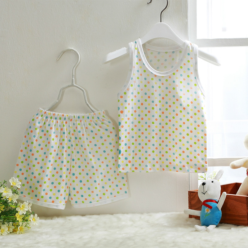 2014 new baby cotton comfortable white dot suit Free shipping