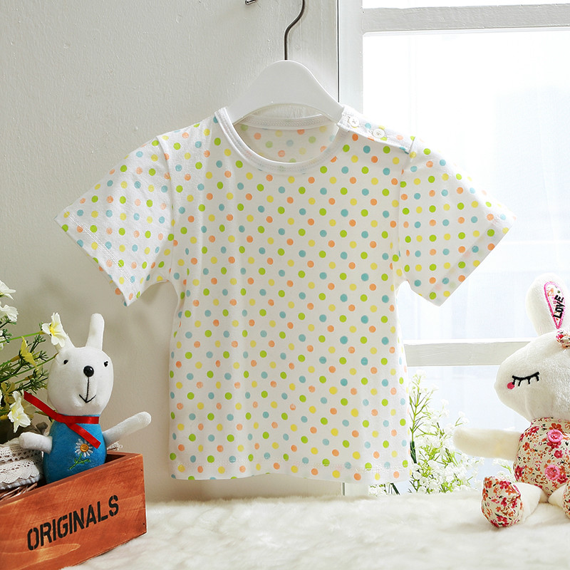 Free shipping baby cute cotton white polka dot blouse