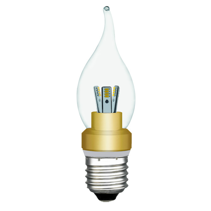 Dimmable Ultra bright 3w E26 E27 B22 Flame candle led light bulbs warm white LZ-32P07