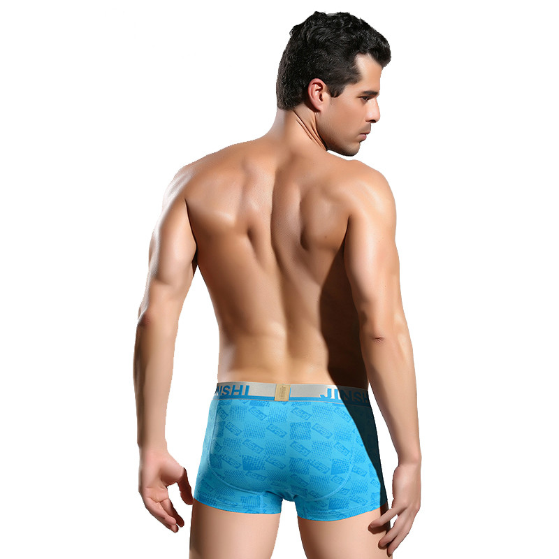 Fashion bamboo fiber men's boxer briefs underwear Seamless printing men's favorite