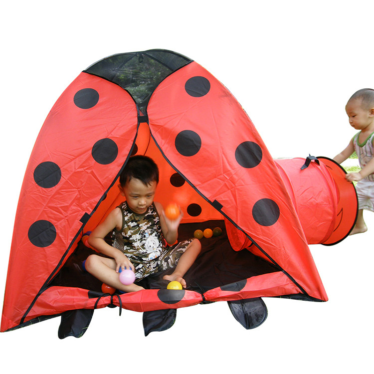 WZFQ ladybird tunnel tube tent lovely baby children portable indoor&outdoor kids tent / house/ hut play Toy