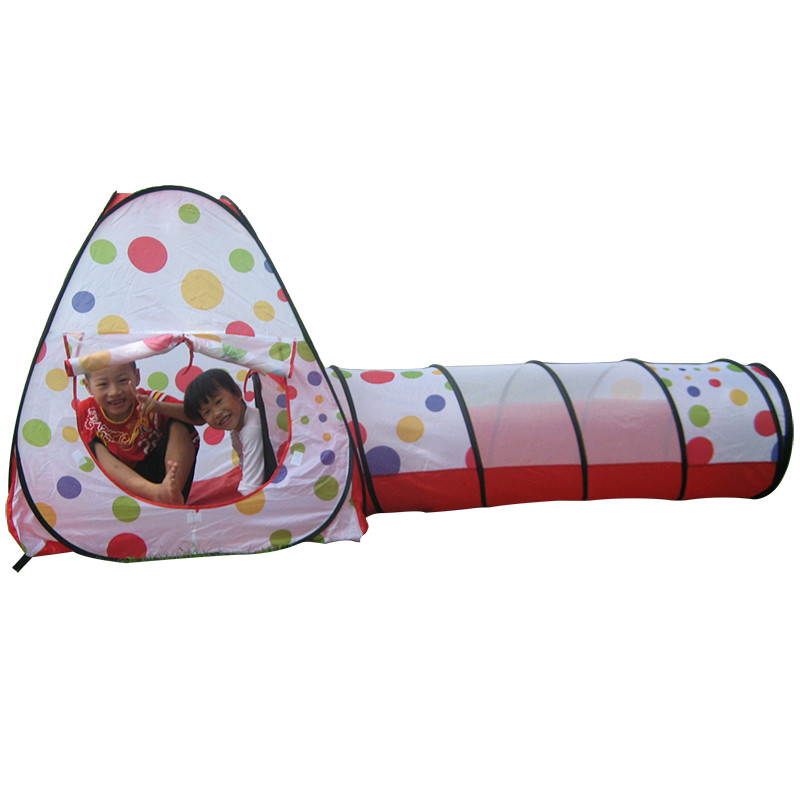 WZFQ Portable dot triple baby tent with tunnel tube baby crawling training tent