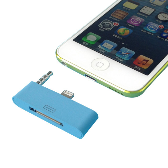 Fashion voice frequency transverter for iphone5 support charging and data synchronization five colors