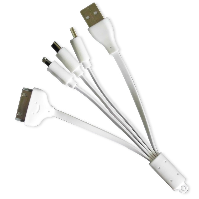 2014 new multifunctional data cable for iPhone 5 iPod for Samsung for HTC for Nokia for Motorola Cellphone(white)