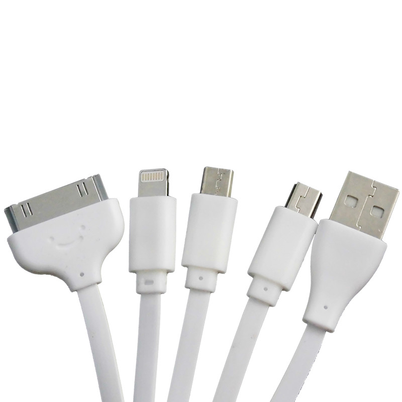 2014 new multifunctional data cable for iPhone 5 iPod for Samsung for HTC for Nokia for Motorola Cellphone(white)