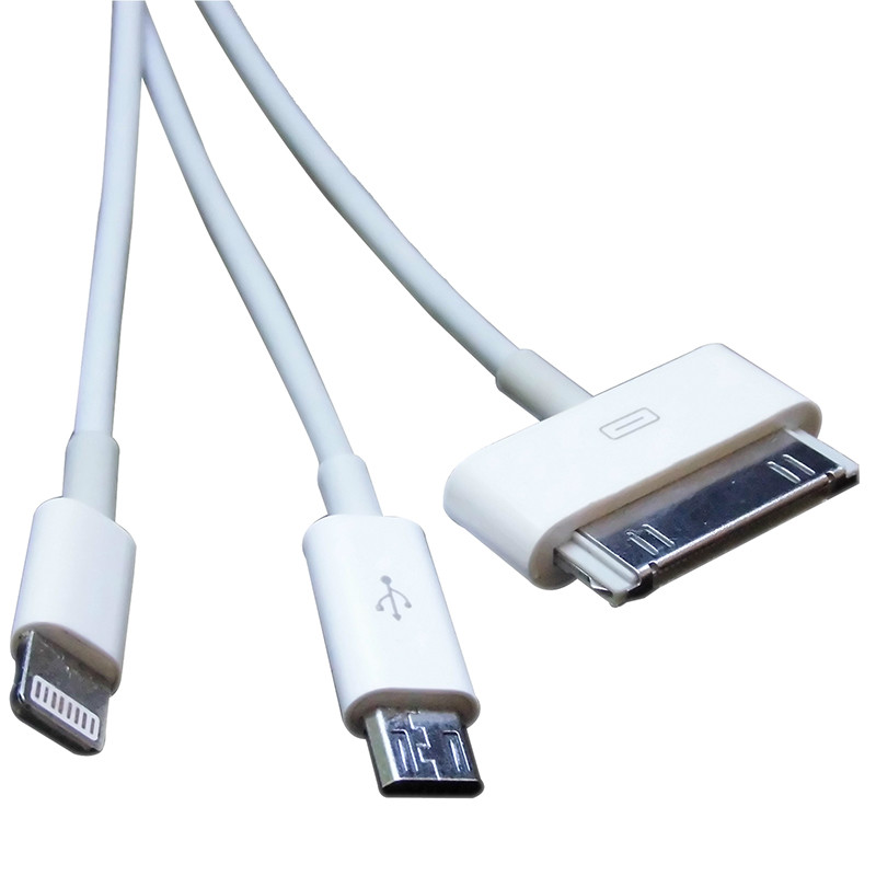 Universal USB  data cablefor iPhone for iPod for Samsung for HTC for Nokia for Motorola Cellphone (white)