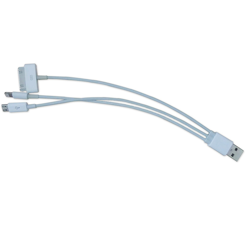 Universal USB  data cablefor iPhone for iPod for Samsung for HTC for Nokia for Motorola Cellphone (white)