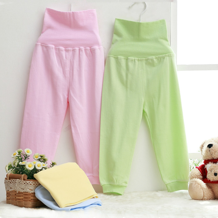 Spring & Autumn style High-waisted pure cotton children nursing belly trousers kids underpants unlined pants