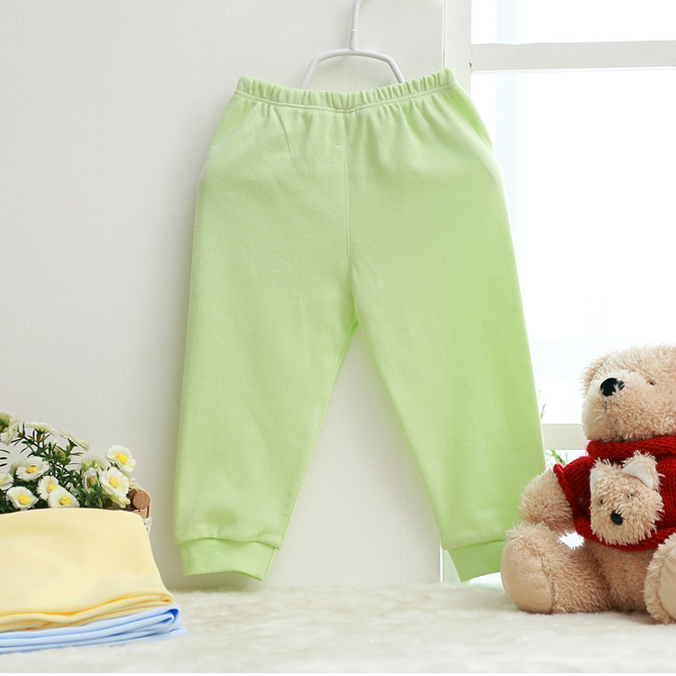 Baby kids pure cotton underlined trousers underpants home furnishing pants can open-seal