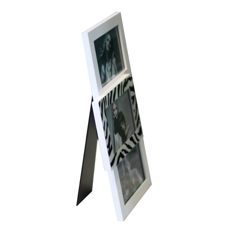 Leopard Print nostalgic  White Picture Frame For Three 4x6 Inch Photos