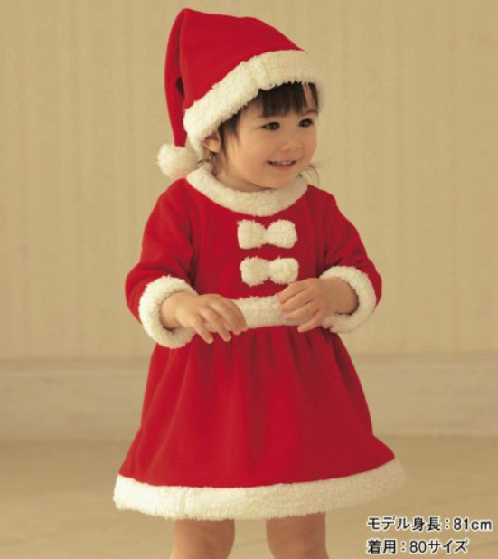 Christmas Children Suit Baby Christmas Jumpsuit girls Bow dress + Hat Set Child