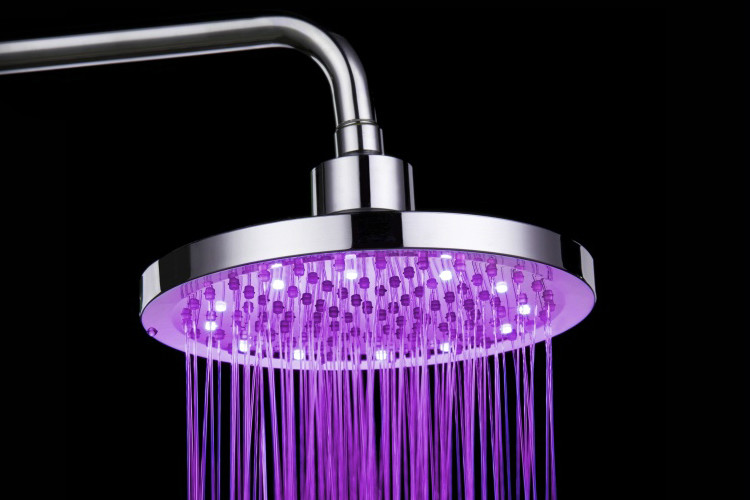 LED 8 inches round ABS Ceiling Rain Fall overhead shower nozzle