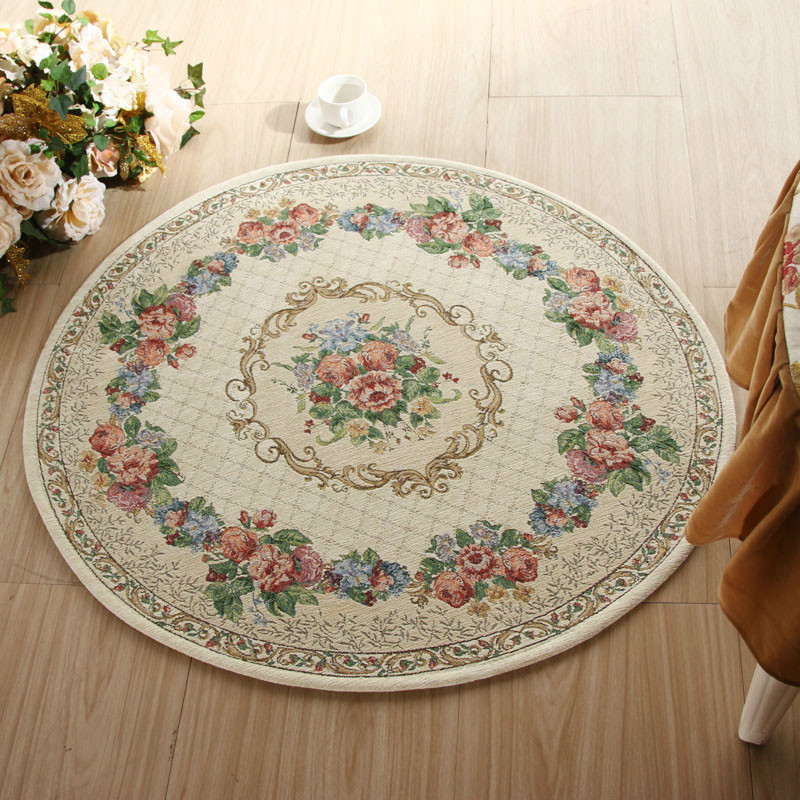 European style Chenille Fabric Round carpet chenille rugs