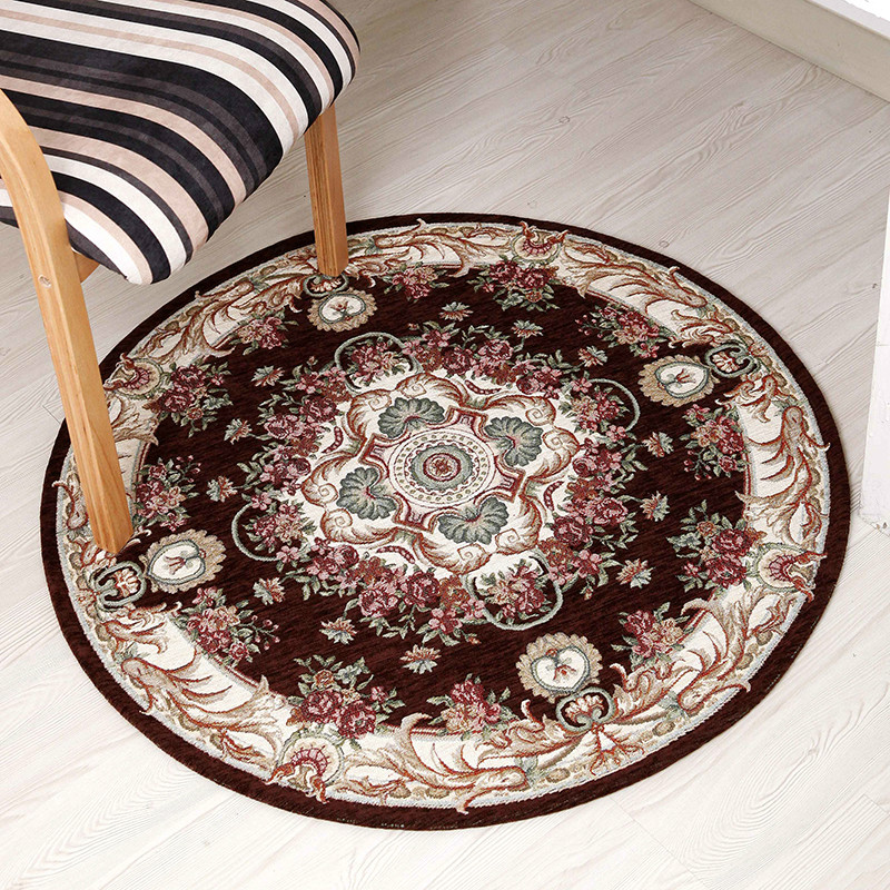 Round living room coffee table carpet chenille yarn carpet