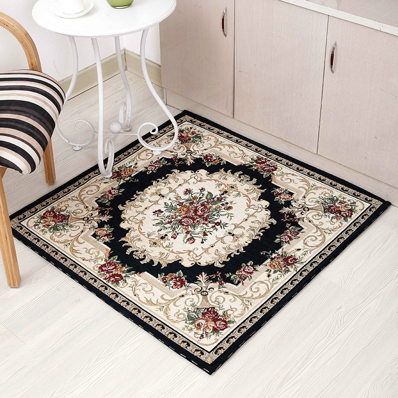 Square chenille yarn carpet living room coffee table carpet jacquard carpet