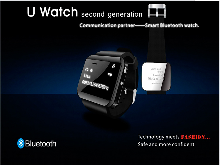 U Watch Smart Bluetooth phones GSM Quad Core Unlcoked Mobile Watch with phonebook Call MP3 Alarm For Andriod Cell Phone