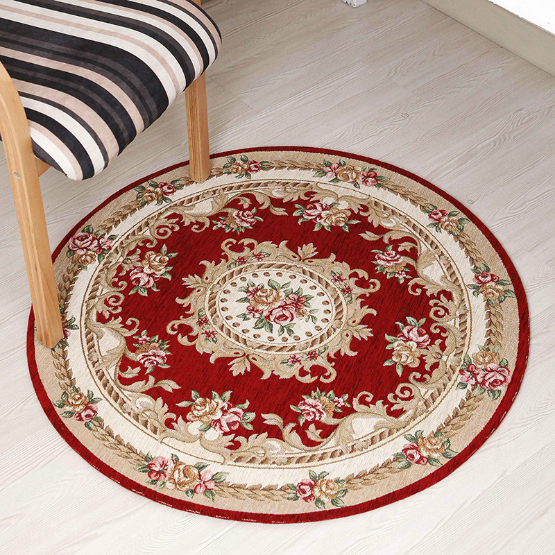 Chenille yarn carpet Round living room hotel lobby carpet jacquard carpet