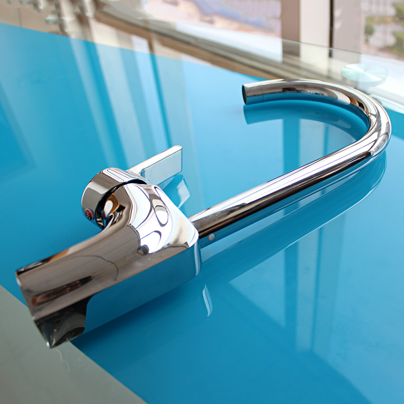 Stylish chrome one hole handle kitchen sink faucet water Tap