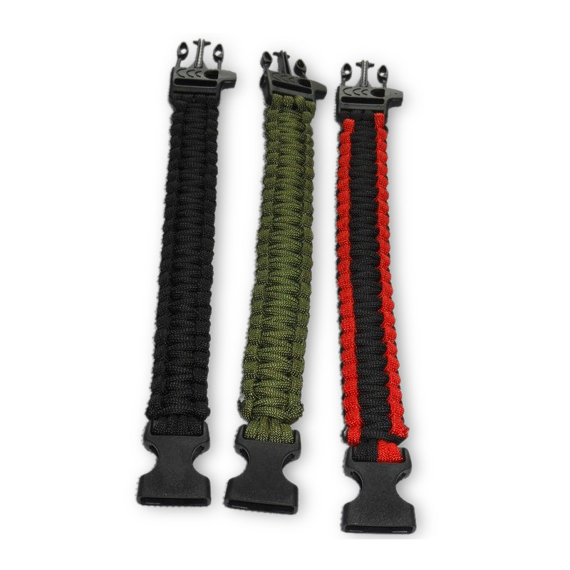100pieces/lot Survival Bracelets Buckle with Whistle Outdoor Camping Kit Tool