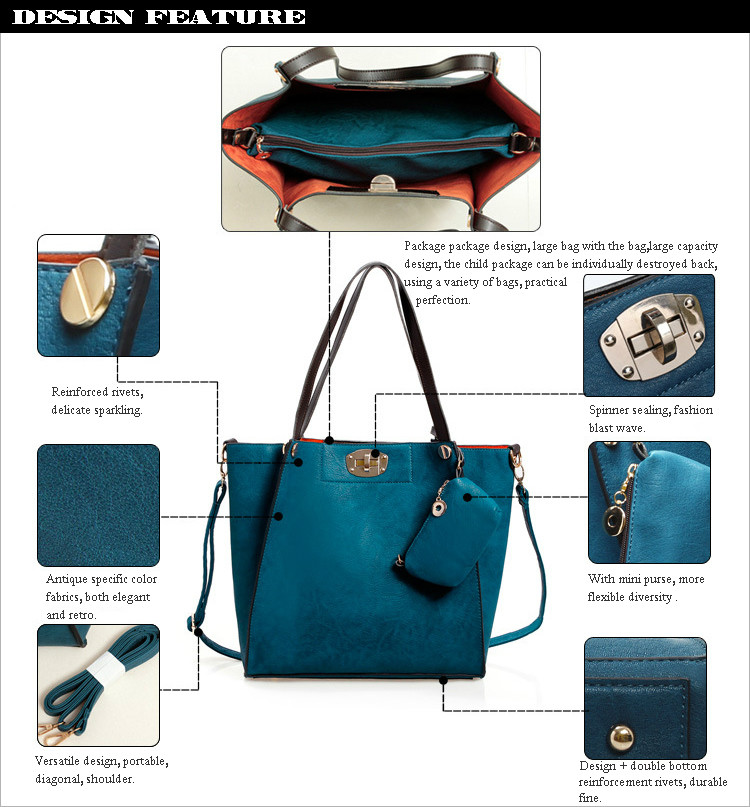 women's handbag Hand Bag one shoulder bolsa couro PU leather Embossing lady's bag