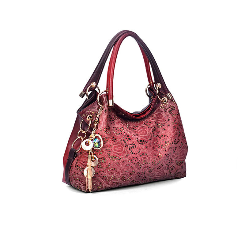 Free Shipping New 2014 leather women handbags lace ladies bag
