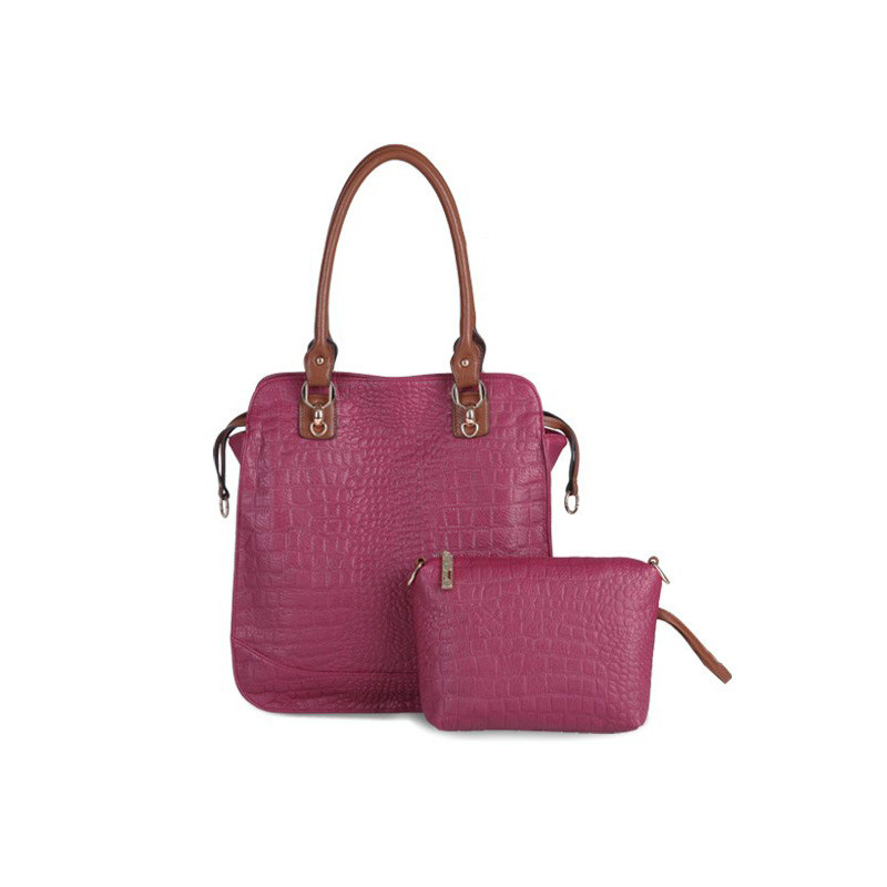 Leather croco lady shoulder bag luxurious Women's messenger bags handbag celebrity lash bag two bags