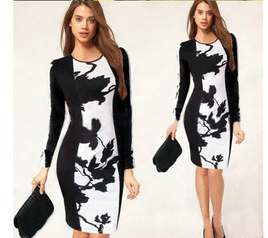 2014 new printed concise and easy package of cultivate one's morality buttock women dress