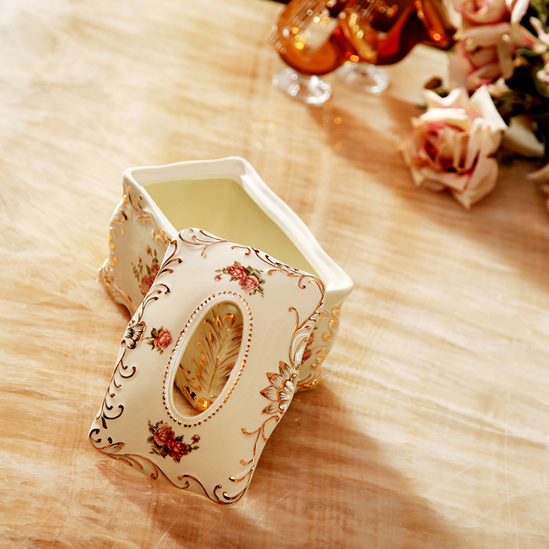 European style Ivory porcelain paper towel box(big size)