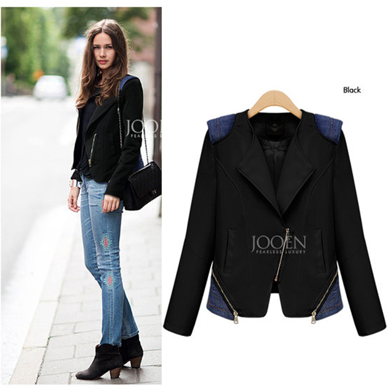 Autumn in Europe and America the new slim ladies hit the small colored lapel suit jacket