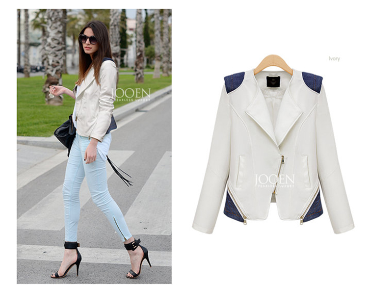 Autumn in Europe and America the new slim ladies hit the small colored lapel suit jacket