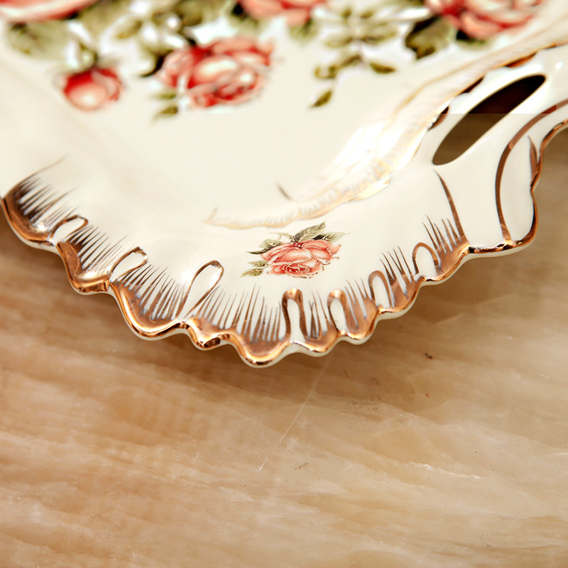 Luxury homes sitting ivory porcelain, ceramic crafts large-sized fruit tray