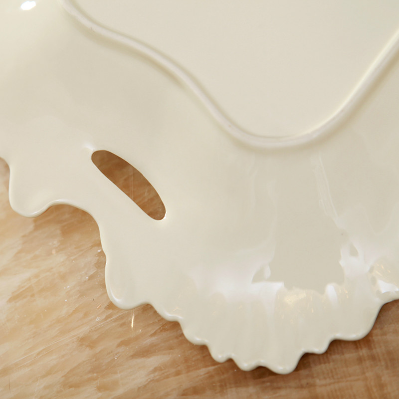 Luxury homes sitting ivory porcelain, ceramic crafts large-sized fruit tray