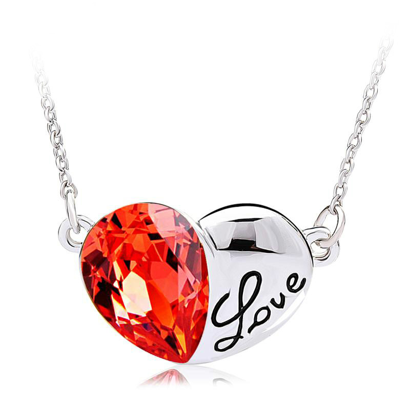 2014 Heart-shaped crystal necklace for woman
