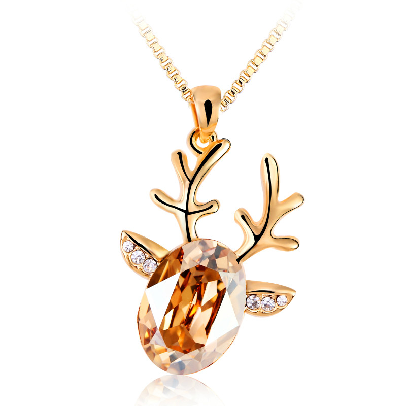 2014 lucky fawn crystal necklace