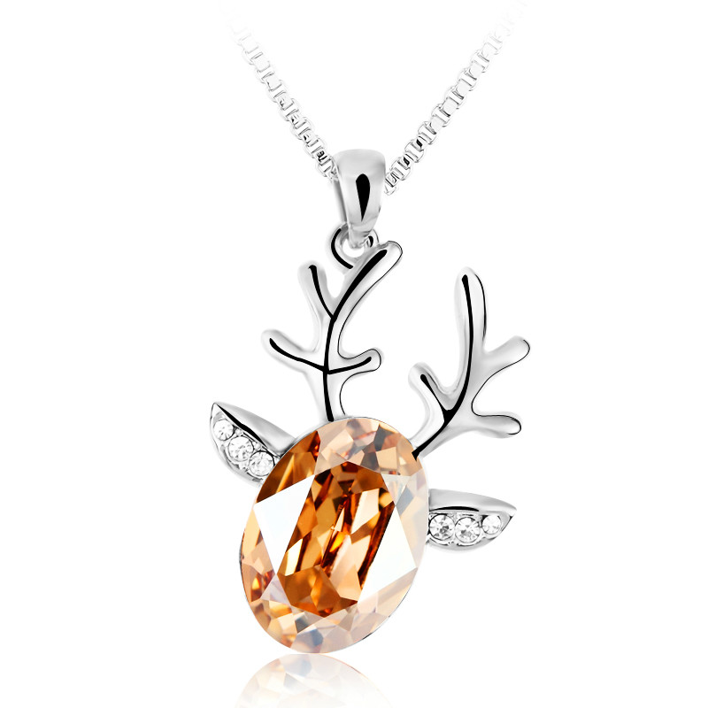 2014 lucky fawn crystal necklace