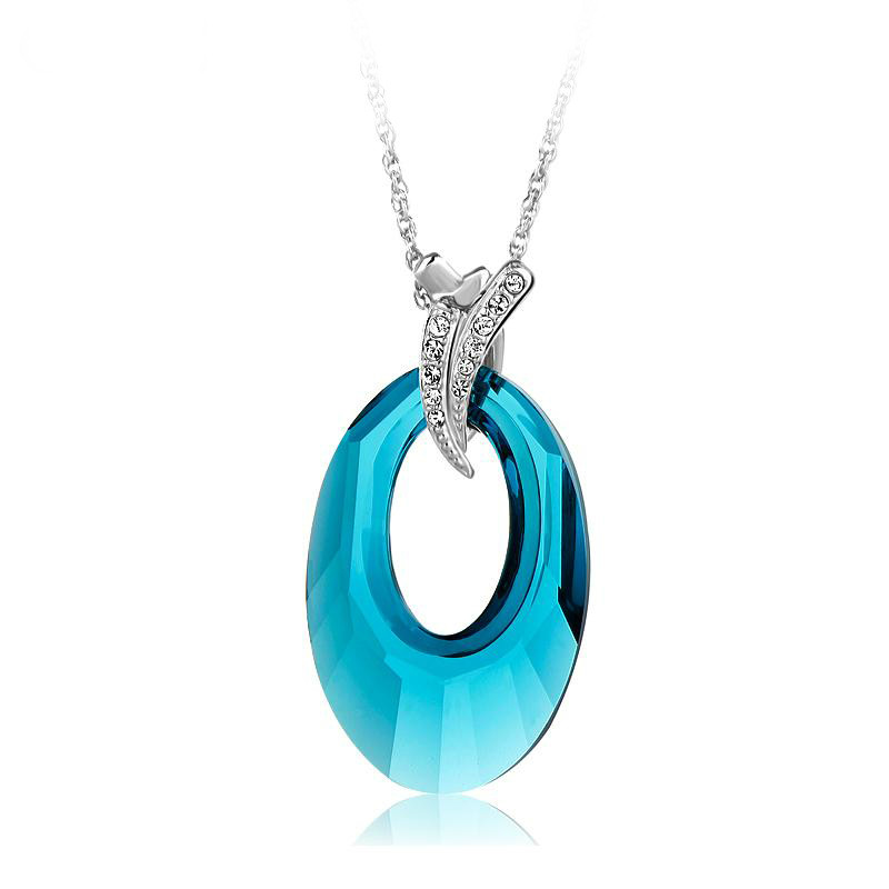 2014 New design Classic ring shape fashion crystal necklace free shipping!