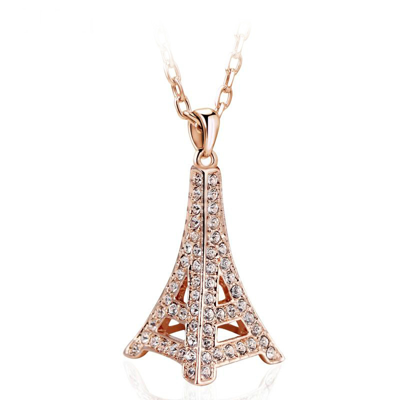 2014 Hot sale fashion Elegant Eiffel Tower stud necklace for woman girl ladies