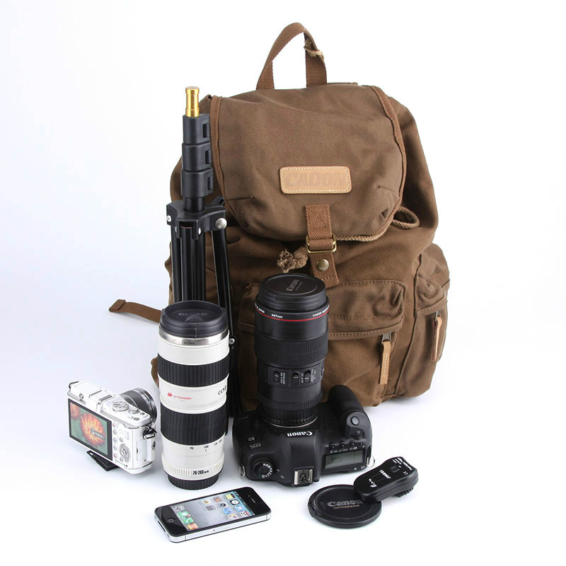 Caden fashion Travel Leisure SLR camera bag canvas multi-functional professional camera bag