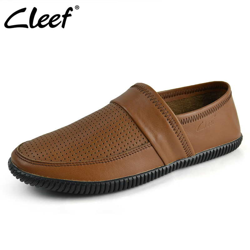 Free Shipping 2014 Men's New Summer Flat Leather Cut Holes Design Leather Shoes Business Shoes