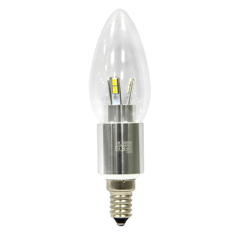 Free Shipping E14 3W LED high power Dimmable king-size Candle Light bulb lamp LZ-32F09 Warm White