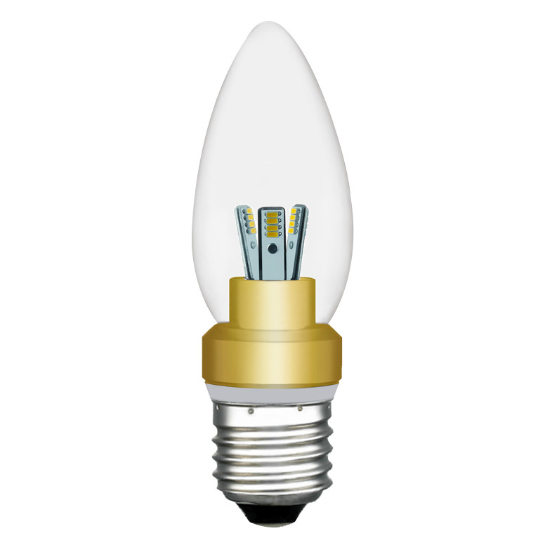 Free shipping High power 3W led candle bulb E26 E27 B22 Warm white 3000K LED Lamp