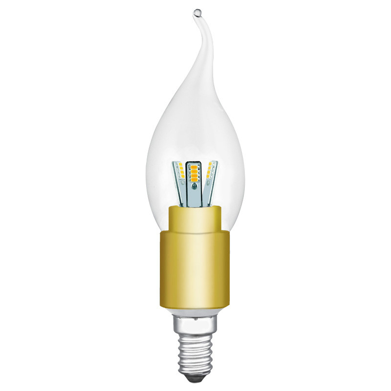 Hot ~High Brightness 3W E14 Warm white Flame candle led light bulbs LZ-32G07 Free Shipping