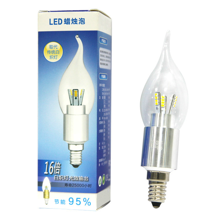Best Quality 3W Flame candle led light bulbs king-size E14 LZ-32G08 Warm White