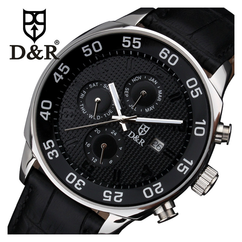 2014 Top Quality Fashion Famous Branded Leather Strap Watch