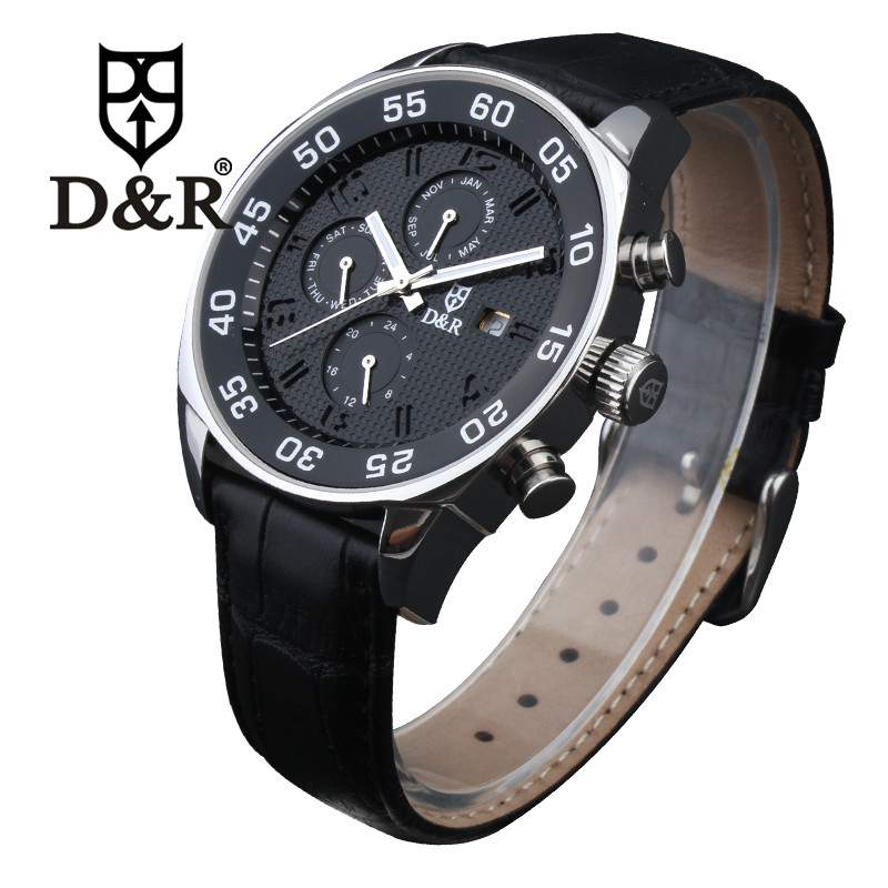 2014 Top Quality Fashion Famous Branded Leather Strap Watch