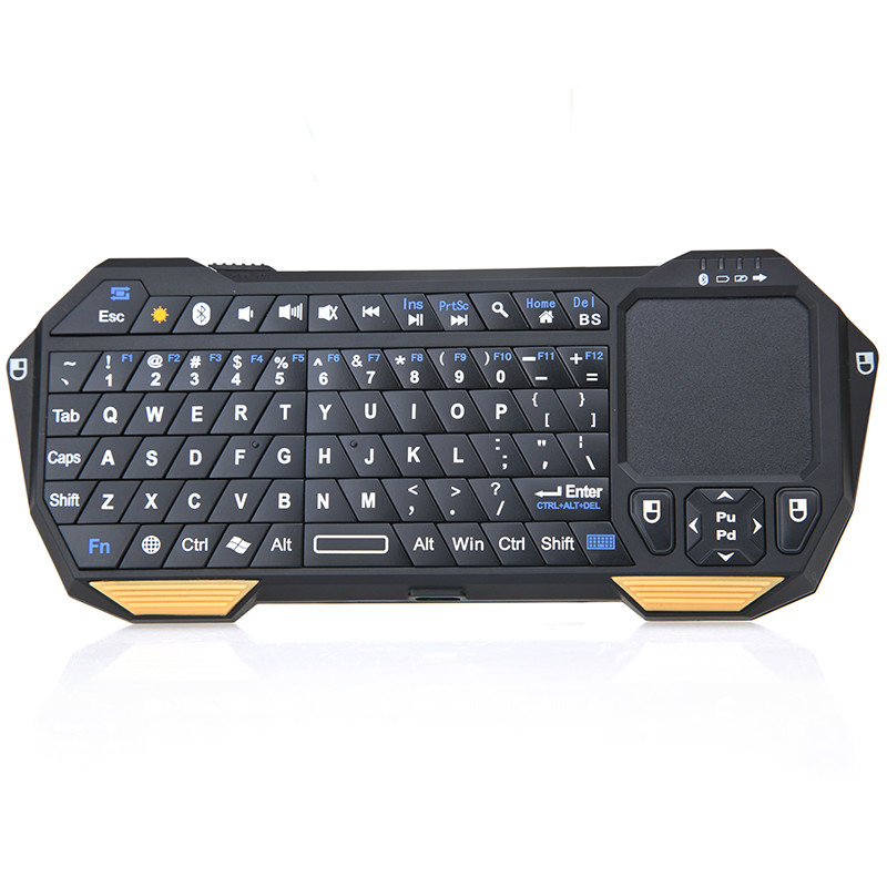 Hot Sale Portable Mini Bluetooth Touchpad Keyboard Keypad Black for Windows, Android, IOS systems  Free Shipping IBT-05