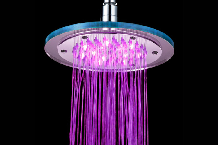Colour changing LED 8 inches round Ceiling Rain shower nozzle